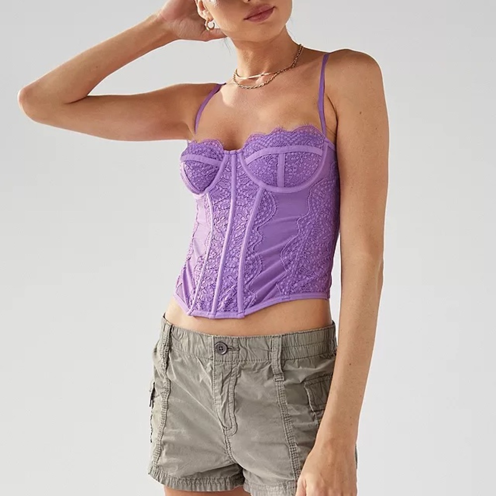 Urban Outfitters Out From Under Modern Love Corset Purple